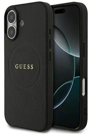 Guess Grained Ring MagSafe černá / Zadní kryt / MagSafe / pro iPhone 17