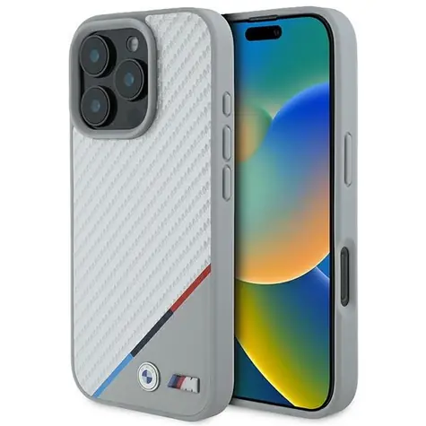 BMW M Carbon Tricolor kryt MagSafe pro iPhone 16 Pro šedá / Kryt / MagSafe