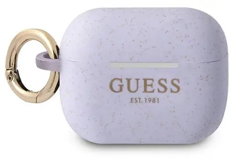 GUESS GUAPSGGEU fialová / Silikonové pouzdro / Glitter / pro Apple AirPods Pro