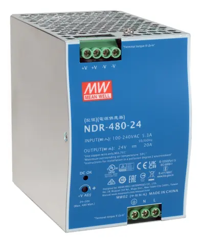 LevelOne Průmyslový napájecí zdroj 24V/480W stříbrný / Napájecí zdroj / DIN lišta / -20 až 70 °C