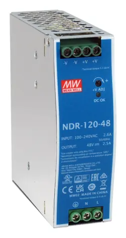 LevelOne Průmyslový napájecí zdroj 48V/120W stříbrná / Napájecí zdroj / DIN lišta / -20 až 70 °C