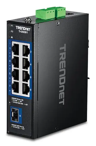 TRENDnet TI-G5091 / Průmyslový switch / 8x 2.5G / 1x 10G SFP+ / Unmanaged / DIN lišta