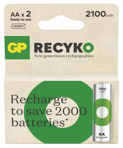 GP ReCyko AA (HR6) 2100mAh 2ks / Nabíjecí baterie / NiMH