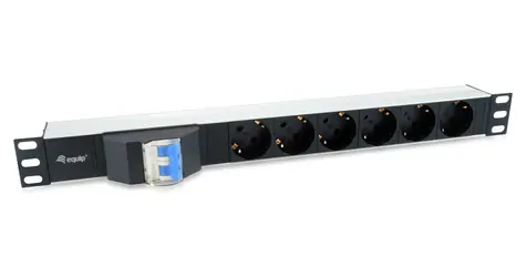 Equip PDU černá / Zásuvková lišta do racku / 1U / 6x Schuko / 16 A / 3500 W