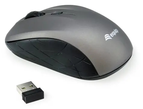 Equip Cestovní myš šedá / Bezdrátová myš / optická / 1600 DPI / 2,4 GHz / USB nano přijímač