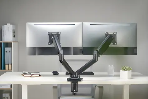 Equip černá / Stolní držák pro 2 monitory / 13-27
