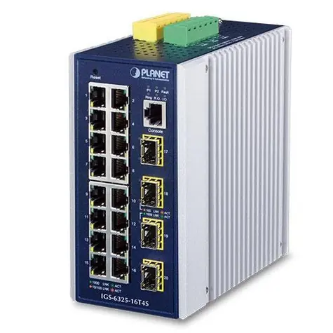 Planet IGS-6325-16T4S / Switch průmyslový L3 / 16x 1Gb RJ-45 / 4x 1G SFP / -40 až 75°C / IP30