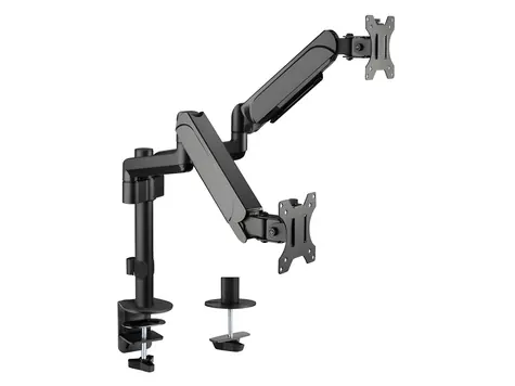 Equip černá / Stolní držák pro 2 monitory / 17-32