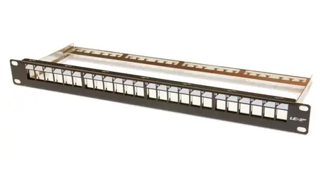 Lexi-net Modulární patch panel 24 portů černý / Patch panel / 19