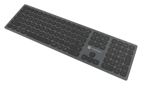 Natec Dolphin šedá / Klávesnice / Bezdrátová / Bluetooth + 2,4 GHz / CZ/SK layout / Nůžková