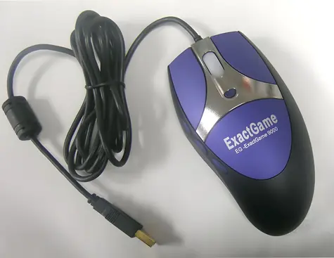 EXACTGAME EG-ExactGame9000 černo-modrá / Herní myš / Laserová / 2 000 DPI / Drátová USB / 7 tlačítek / Pro praváky