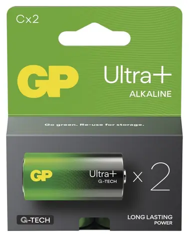 GP Ultra Plus C (LR14) / Alkalická baterie / 1,5 V / 2 ks
