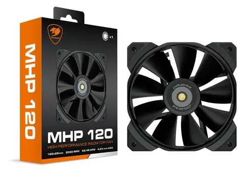 COUGAR MHP 120 LED černá / Ventilátor / 120 mm / 1 ks / 2000 RPM / 82,48 CFM / 34,5 dB