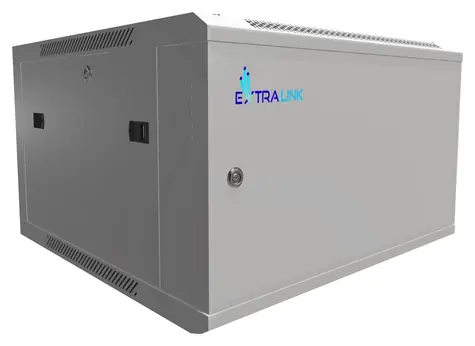 Extralink Nástěnný rozvaděč 6U 600x600 šedá / Rozvaděč / Celokovové dveře / Nosnost 60 kg
