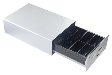 Equip Pokladní zásuvka stříbrná / Pokladní zásuvka / RJ11 / 4 bankovky / 4 mince / 12V / kov