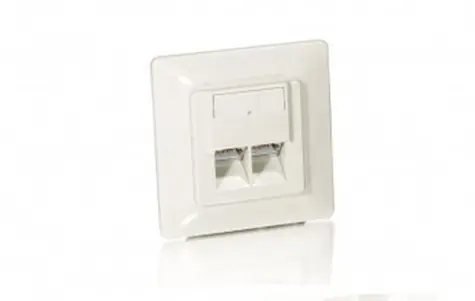 Equip Zásuvka pod omítku Cat5e 2x RJ45 bílá / Síťová zásuvka / 45° konektory / stíněná / 5 ks