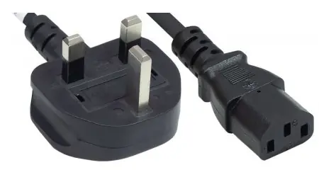 Manhattan napájecí kabel IEC C13 - BS 1363 černý / Napájecí kabel / UK / 1,8 m