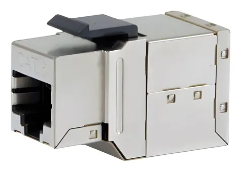 Equip Keystone spojka Cat6 stříbrná / Keystone spojka / stíněná / RJ45-RJ45 / pozlacené kontakty / 8 ks