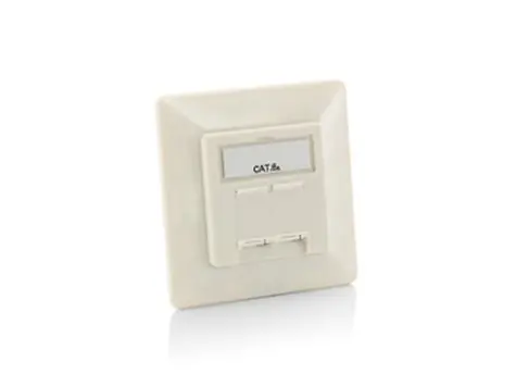 Equip zásuvka pod omítku bílá / Zásuvka pod omítku / Cat6a / 2x RJ45 / 45° / stíněná / 5 ks