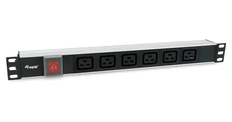 Equip PDU černá / Zásuvková lišta do racku / 1U / 6x IEC C19 / IEC C20 / 16 A / 3500 W