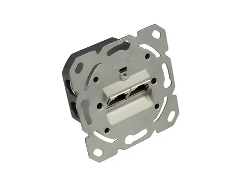 Good Connections Síťová zásuvka Cat.6A 2xRJ45 šedá / Síťová zásuvka / stíněná / 10 Gbit/s / 500 MHz