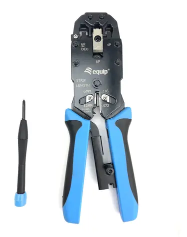 Equip krimpovací kleště RJ45/RJ12/RJ11 černá, modrá / Krimpovací kleště / Ráčna / Kov