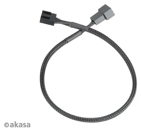 Akasa prodlužovací kabel ventilátoru 4PIN černá / Kabel / PWM / 30 cm / 4 ks