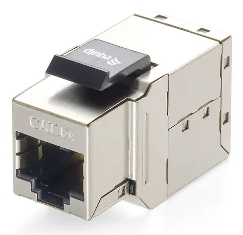 Equip stříbrná Keystone spojka Cat6A / Spojka / 2x RJ45 / stíněná / pozlacené kontakty / 8 ks