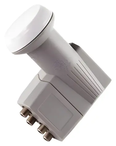 Schwaiger Quad LNB šedá / LNB konvertor / 4 výstupy / Zesílení 62 dB / F konektor