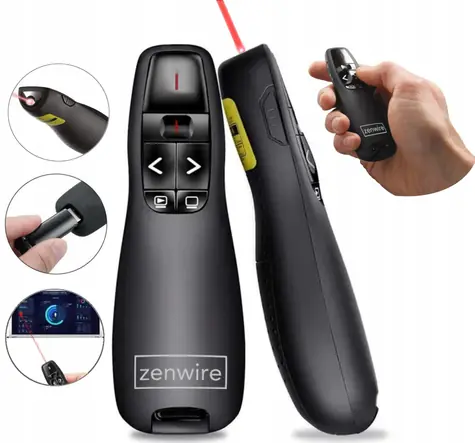 Zenwire S15 / Bezdrátový prezentér s laserem / Ukazovátko / USB