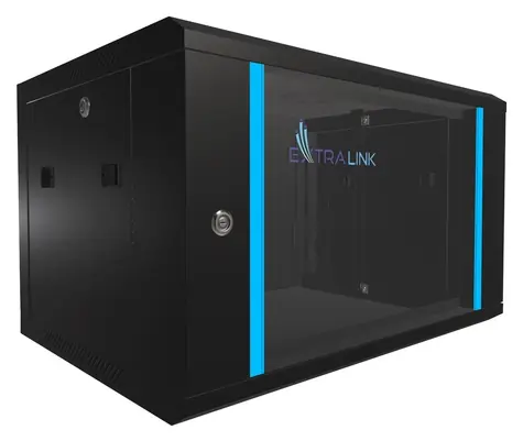 Extralink Nástěnný rozvaděč 6U 600x450mm černá / Rozvaděč / 19
