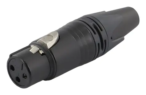 Equip XLR 3-pin zásuvka černá / Konektor / pozlacené kontakty / šroubovací svorky