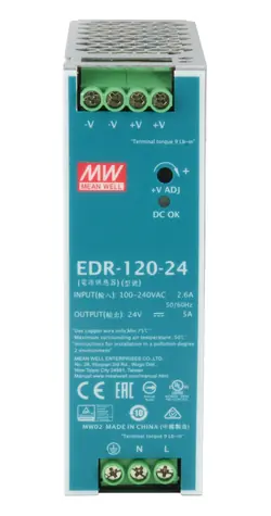 LevelOne POW-2441 stříbrná / Napájecí zdroj / DIN lišta / 120W / 24V DC / -20 až 60°C