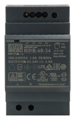 LevelOne POW-2421 černá / Napájecí zdroj / 24V DC / 60W / DIN lišta / -30 až 70 °C