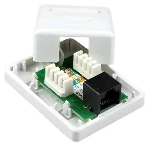 XtendLan / Zásuvka 1x RJ-45 / Cat5e / nestíněná / narážecí / na zeď, spodní vývod