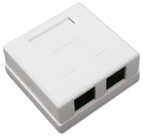 XtendLan / Zásuvka / 2x RJ45 UTP Cat5e / na omítku / spodní vývod / narážecí