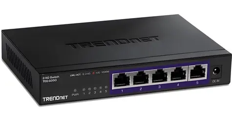 TRENDnet Switch 5-port 2,5G unmanaged černý / Switch / 5x 2,5G RJ45 / bez ventilátoru / kovové tělo