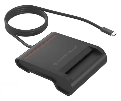 Conceptronic USB-C čtečka čipových karet černá / Čtečka čipových karet / USB-C / 0,9 m