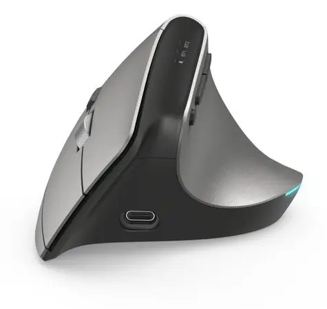 Hama EMW-700 šedá / Vertikální myš / Bezdrátová / Bluetooth 4.2 / Nabíjecí / 8 tlačítek