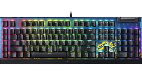 Razer BlackWidow V4 X Fortnite Edition / Herní klávesnice / mechanická / spínače Razer Yellow / USB