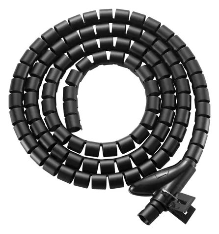 Equip Kabelová spirála černá / Ochranná spirála na kabely / Podstolová montáž / 1 m / 20 mm