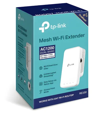 TP-Link RE335 bílá / Repeater AC1200 / 2,4 GHz - 300 Mbps / 5 GHz - 867 Mbps / 1x LAN