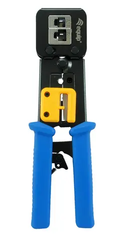 Equip Krimpovací kleště RJ45/RJ11/RJ12 modro-černé / Krimpovací kleště / Cat5e/Cat6a / ráčnové / ocelová konstrukce