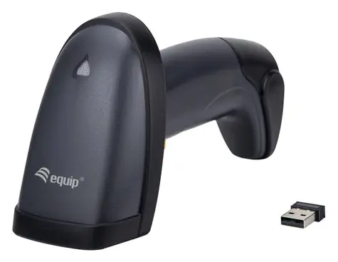 Equip 2D snímač čárových kódů černá / Snímač čárových kódů / 2,4GHz / 1D/2D / IP54 / stojánek