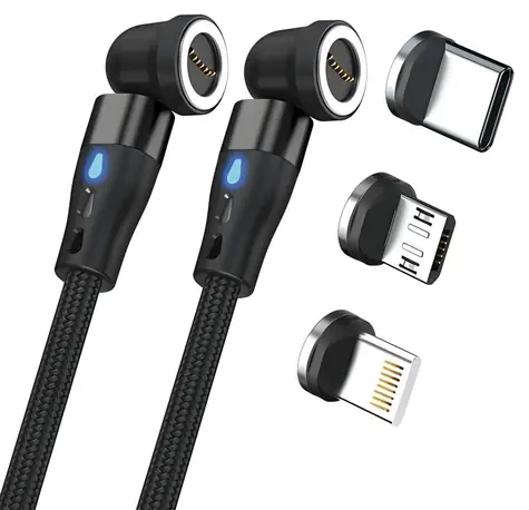 RealPower MagneticCharge 2 černá / Magnetický nabíjecí kabel / 1 m / magnetický konektor / 6 adaptérů