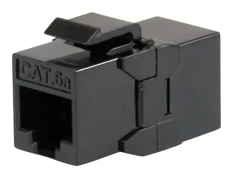 Equip Keystone spojka RJ45-RJ45 černá / Spojka / Cat6A / 500 MHz / PoE / 8 ks
