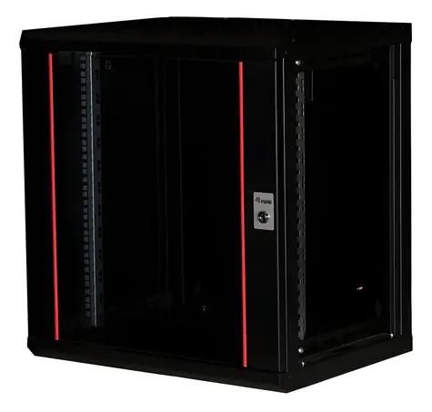 Equip nástěnný rozvaděč 12U 600×450 černá / Nástěnný rozvaděč / 19