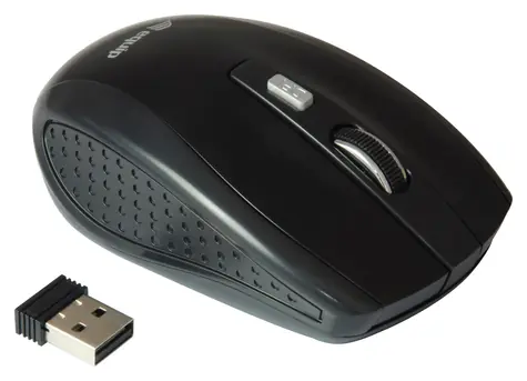 Equip Bezdrátová cestovní myš černá / Bezdrátová myš / Nano přijímač 2,4 GHz / 1600 DPI / 4 tlačítka