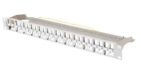 Lanberg Patch panel pro Keystone šedý / Patch panel / 48 portů / FTP / 1U / 19