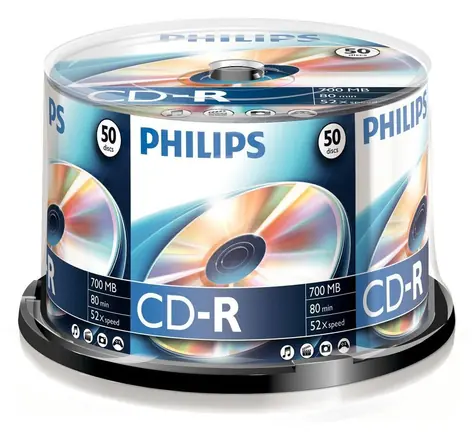 Philips CD-R 700MB / Optický disk / 52x / 80 min / Spindl 50 ks